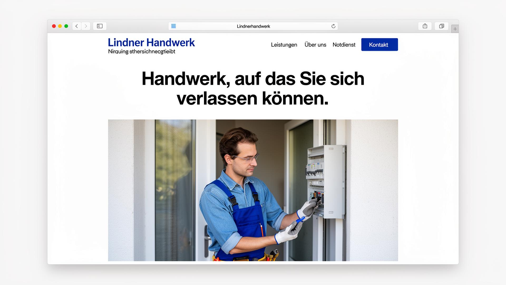 Website-Entwurf für Lindner Handwerk
